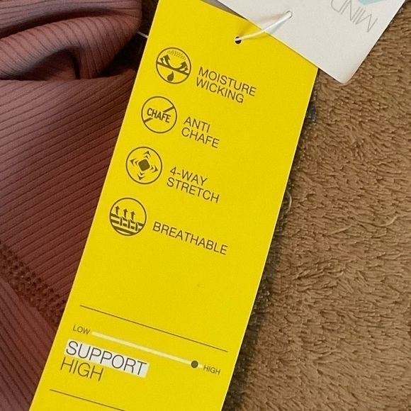 ZELLA Moto Ribbed High Waist Ankle Leggings - Purple Taupe Sz L - Picture 6 of 7